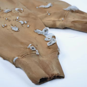 Hot Sale Custom High Quality <b>Washed</b> Vintage Heavyweight Oversized Distressed Hoodie - Product Image 5