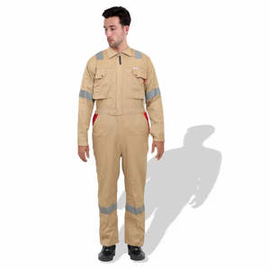 Trajes de uniforme de trabajo a prueba de fuego de manga larga OEM de calidad superior mejor botón Arriba comprar Venta caliente precio bajo trajes de trabajo sólido - Product Image 2
