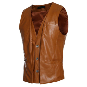 Cuir Hommes Club Style Classique Original Gilet En Cuir Chauffage Hommes Gilet Chauffant Personnalisé Hommes Utilitaire Gilets De Haute Qualité - Product Image 2
