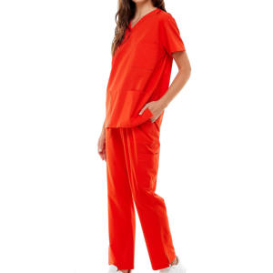 Offre Spéciale uniformes médicaux femme gommage ensemble à manches courtes hauts et pantalons résistant aux rides clinique infirmière hôpital uniforme gommage ensemble - Product Image 2