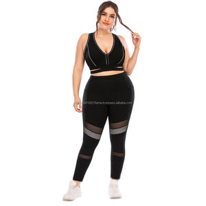 Ensemble de shorts de yoga pour femmes grande taille, couleur unie, avec poche, vêtements de sport de haute qualité, ensemble 2 pièces - Product Image 6