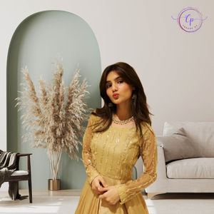 2025 Elegante Anarkali Gouden Versierde Jurk - Groothandel Avondjurk & Gala-outfit - Product Image 5