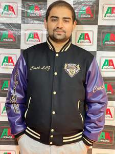 Veste universitaire de baseball, broderie chenille personnalisée, teinture unie, 100% laine, respirante, séchage rapide, style urbain d'hiver pour - Product Image 5