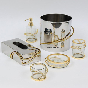 Nouvelle arrivée 6 pièces ensembles de salle de bain vintage en métal à un prix abordable produits ménagers écologiques accessoires - Product Image 5