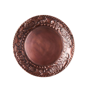 Assiette de service de nourriture arrondie en argent de qualité standard vaisselle d'événement de mariage assiette de chargeur de bordure de concepteur fabriquée à la main - Product Image 6