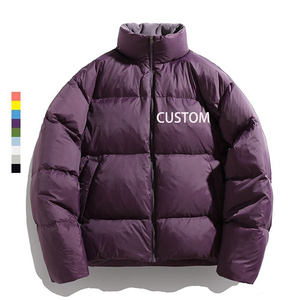 Chaqueta Acolchada con Capucha y Cremallera de Terciopelo Personalizada para Hombre y Mujer, Abrigo Cálido de Invierno, Ropa Exterior Gruesa con Burbujas, Impresión de Logotipo, Embalaje en Tambor - Product Image 1