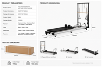 Lit de Pilates Reformer en aluminium ZenFlow de qualité supérieure, réglable et durable, pour usage commercial, capacité de 200 kg, équipement de gym portable