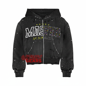 Sudadera con capucha con logotipo personalizado de pedrería-Sudadera con capucha personalizada de fábrica OEM, sudadera con logotipo de pedrería ostentosa para ropa de calle, moda al por mayor - Product Image 3