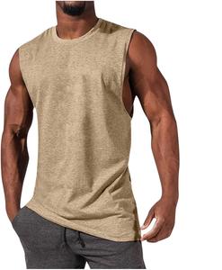 Camiseta sin mangas de entrenamiento personalizada de talla grande para hombre, camiseta informal de algodón sin mangas para gimnasio, ajuste muscular de secado rápido para ropa deportiva atlética - Product Image 1