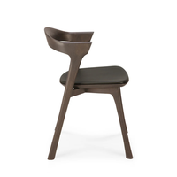 Chaise de salle à manger en bois massif avec revêtement en polyester, design moderne en chêne, avec coussin pour le siège et le dossier, pour salon, salle à manger, hôtel