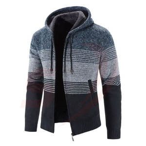 Pull d'hiver à fermeture éclair pour hommes, sweats à capuche Streetwear imprimés avec impression numérique, vêtements en gros teints en plaine - Product Image 6