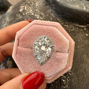 แหวนเพชรที่ตัดเป็นลูกแพร์สุดหรูสำหรับผู้หญิงเครื่องประดับงานหมั้นงานแต่งงานของขวัญเจ้าสาวแหวนดีไซน์เนอร์ - Product Image 3