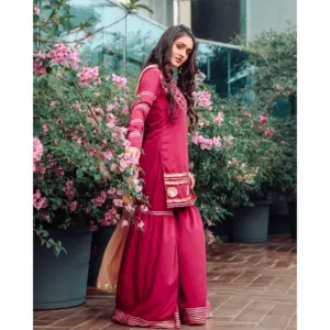 Ensemble de robe Abaya musulmane élégante de couleur vin marron du Moyen-Orient 2024-2026, en crêpe de qualité supérieure, dentelle, col rond, écologique, respirant, longueur totale - Product Image 3