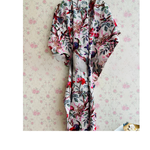 Caftán con estampado de bloques de algodón, caftán floral largo, ropa de mujer, vestido de maternidad - Product Image 2