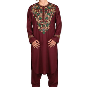Magnifique Salwar Kameez Traditionnel Ethnique Longue pour Hommes, Broderie Machine Afghane, Vêtement de Fête, Confortable, Haute Qualité - Product Image 1