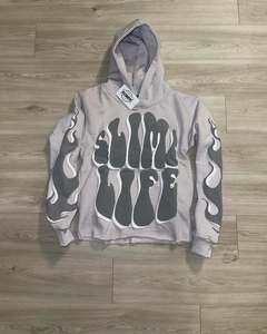 Oem Blank Cotton Boxy Fit Pullover Streetwear Bordado Sublimación Rhinestone Sudadera Logotipo Personalizado Unisex Puff Print Hoodie - Product Image 3