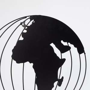 Globe abstrait mural, décoration intérieure de bureau, artisanat métallique décoratif, vente chaude, globe mural élégant noir, accessoire de décoration - Product Image 3