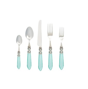 Vente en gros de couverts de qualité exceptionnelle à bas prix, ensemble de couverts en acier inoxydable à manche bleu, cuillère, couteau, fourchette, pour hôtel, bureau, maison - Product Image 3