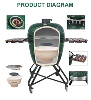 SEB KAMADO Grill 26 Zoll Keramikgrill Kamado Joe Asador Cermico Kamado Grill XXL Grillwerkzeuge Kamado BBQ