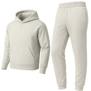 Conjunto Deportivo de Invierno con Logotipo Personalizado, Sudadera con Capucha Unisex y Pantalones de Chándal, 2 Piezas, Felpa, Antibacteriano, 100% Algodón, Transpirable - Product Image 2