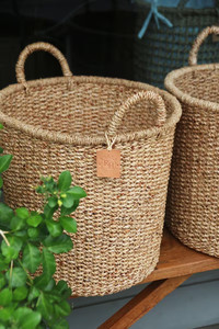 Eco-friendly Natural Water <b>Hyacinth</b> Storage <b>Basket</b> for Home, Laundry Storage <b>Basket</b> Handmade From Vietnam - Product Image 3