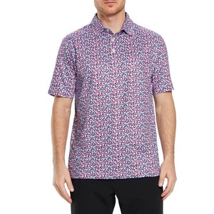 เสื้อโปโลสำหรับผู้ชายผ้าโพลีเอสเตอร์สแปนเด็กซ์คุณภาพสูงระบายอากาศได้ดีกันรอยยับพิมพ์ลายเต็มตัวแนวสปอร์ต - Product Image 3