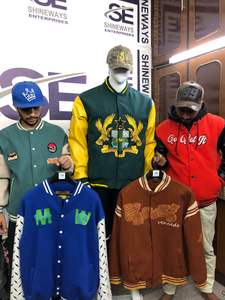 Chaqueta Varsity a Cuadros de Invierno Personalizada para Hombre, Talla Grande, con Ribete de Piel de Oveja, Material de Lana/Poliéster, para Uso en Exteriores - Product Image 2