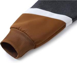 Sweat-shirt polaire à manches longues à panneaux multicolores pour hommes, sweat-shirt à capuche Streetwear respirant brodé avec logo personnalisé 100% coton hiver - Product Image 6