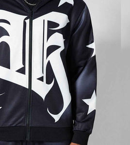 Logo personnalisé Mate noir surdimensionné hiver solide avec patchs survêtement en coton pour unisexe Baggy Fit 100% coton - Product Image 2