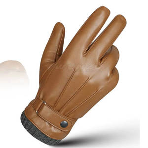 ถุงมือขับรถหนังฤดูหนาวโลโก้สั่งทำ คุณภาพสูง ระบายอากาศได้ดี รองรับหน้าจอสัมผัส สายรัดข้อมือปรับได้ แฟชั่นทันสมัย - Product Image 3