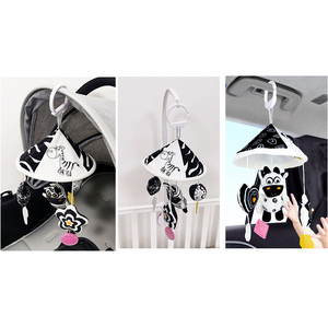 Juguetes de Peluche Giratorios Colgantes de Decoración <span class=keywords><strong>Montessori</strong></span>, Móvil de Bebé en Blanco y Negro de Alto Contraste para <span class=keywords><strong>Cuna</strong></span>, Asiento de Auto - Product Image 3