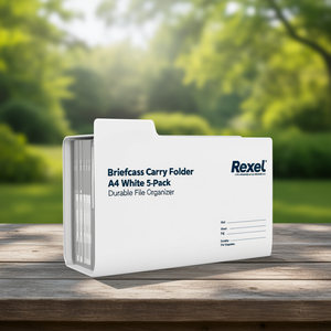Rexel Briefcase Carry <b>Folder</b> <b>A4</b> White 5-Pack Durable <b>File</b> Organizer - Product Image 3