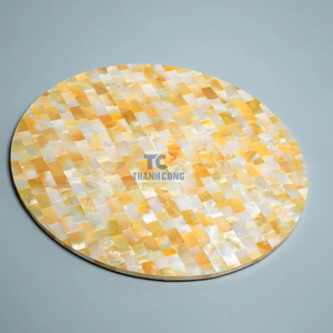 Mantel Individual redondo con Incrustaciones de nácar para comedor, elegante Mantel Individual con concha de mar, venta al por mayor - Product Image 6