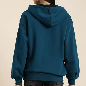 Pull-over teint uni d'hiver personnalisé en usine, sweats à capuche respirants pour hommes, polyester/coton de haute qualité, OEM, ODM - Product Image 4