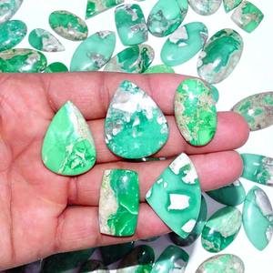 Pierre précieuse en vrac de cabochon naturel de variscite pour la fabrication de bijoux, cristal de variscite, approvisionnement de bijoux de concepteur, - Product Image 3