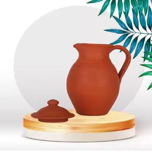 Jarra ecológica reutilizable de arcilla de terracota tradicional con asa y tapa Color personalizado para uso doméstico en la cocina - Product Image 2