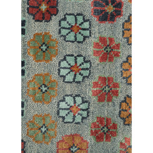 Tapis Manchaha bleu noué à la main en laine et soie de bambou, géométrique abstrait, pour la maison et le couloir, épaisseur 10 mm - Les-2661 Jaipur Rugs US - Product Image 3