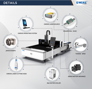 Machines de découpe laser à fibre Gweike, économiques, 3000*1500, pour métaux, acier inoxydable, feuille, Cypcut - Product Image 5