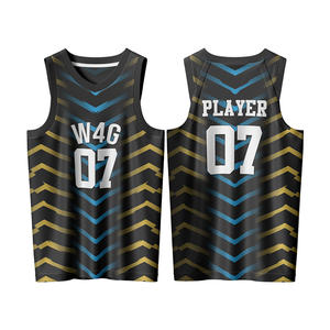 ชุดบาสเก็ตบอลคอวีแบบไม่มีแขน รุ่น Custom W4G ผลิตจากโพลีเอสเตอร์ 100% สำหรับผู้ชาย ระบายอากาศได้ดี ซับเหงื่อ พร้อมลายพิมพ์แบบรีดร้อน - Product Image 4