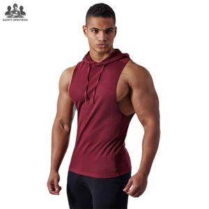 Sweat-shirts à capuche pour hommes, pour la salle de sport, hiver |   Vêtements de sport respirants et écologiques en coton 100% avec impression numérique sans manches | - Product Image 4