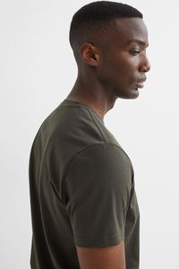 Camiseta de manga corta con cuello redondo de algodón 100% personalizada para hombre de verano - Product Image 3