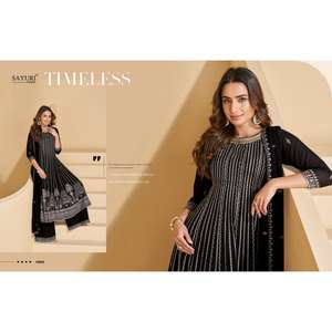 Conjunto de Traje Anarkali para Mujer de Primera Calidad con Elegante Vestido Anarkali Bordado para Mujer, Ropa Festiva y para Eventos Especiales - Product Image 4