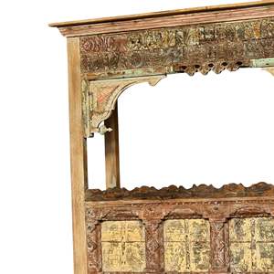 Comptoir de bar en bois sculpté rustique - Product Image 4