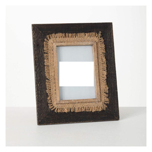 Rustic Handmade Natural Wood Mirror Frame Rectangle Vertical Wall Mount Luxurious Handwoven Rattan & Solid Wood Frame Collection - Product Image 6