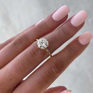 Anillo de Compromiso con Diamante Cultivado en Laboratorio, Corte Redondo, 6 Puntas, Certificado por IGI, Categoría de Productos de Anillos de Diamantes - Product Image 1