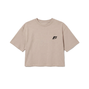 Camiseta Corta Oversize para Mujer, Manga Corta, Cuello Redondo, Ajuste Holgado, Mezcla de Algodón, Top Casual de Moda, Camiseta Personalizada con Logo para Mujer - Product Image 3