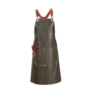 Unisex Factory Leather <b>Work</b> Custom <b>Apron</b> Waterproof Leather Cooking <b>Apron</b> Black Leather <b>Apron</b> LAN-0021 - Product Image 1