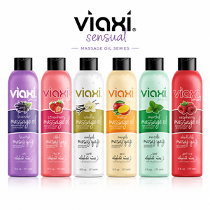 Huile de massage à la framboise Viaxi 177 ml |   Huile de massage corporelle hydratante légère à l'huile d'amande douce |   Formule pour tous types de peau - Product Image 6