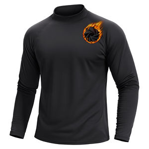 Camiseta deportiva de compresión de manga larga para hombre con logo personalizado, para entrenamiento, gimnasio, correr, como capa base. - Product Image 1