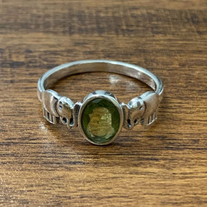 Oval Cut Peridot Animal Textured Design Silver Ring Natural Gemstone <b>Gift</b> For Everyone Daily Wear - Product Image 1